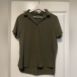 UNIQLO Olive Rayon Blouse